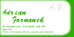 adrian formanek business card
