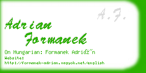 adrian formanek business card